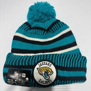 Jacksonville Jaguars Striped Beanie with NFL Logo New